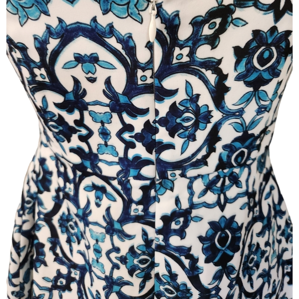STYLESTALKER Blue & White Delft Pattern Mini Sundress - Size M - Picture 11 of 15